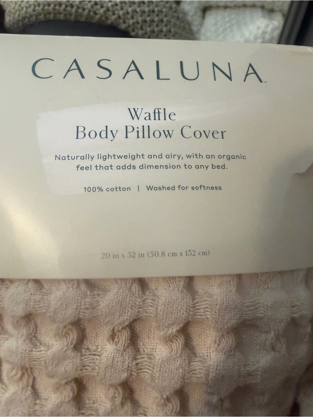 Casaluna Waffle Body Pillow Cover - Cream
